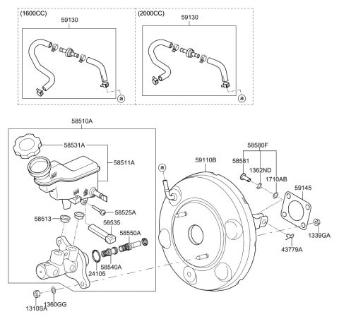 2014 Kia Soul Brake Master Cylinder & Booster Diagram