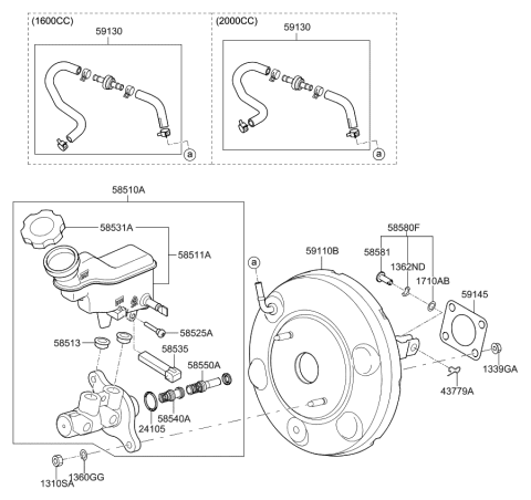 2016 Kia Soul Reservoir-Master Cylinder Diagram for 58511B2000