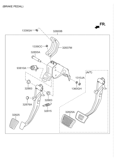 2014 Kia Soul Spring-Brake Pedal R Diagram for 32815B2110