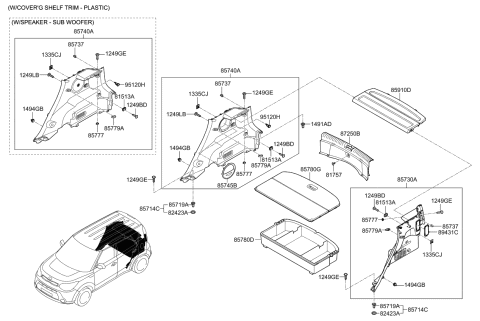 2015 Kia Soul Luggage Compartment Diagram 2