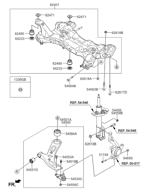 2016 Kia Soul Front Suspension Crossmember Diagram