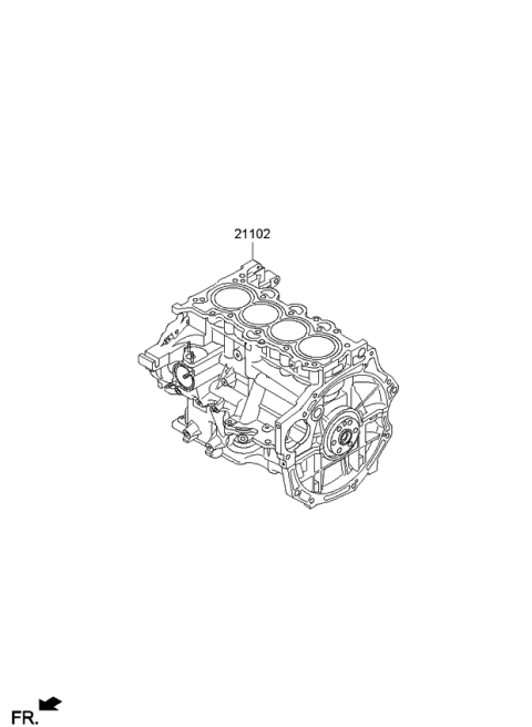 2014 Kia Soul Short Engine Assy Diagram 1