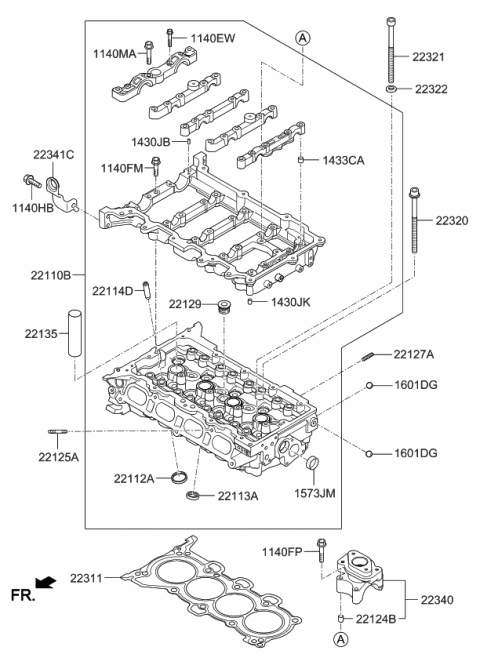 2016 Kia Soul Head Sub Assembly-Cylinder Diagram for 507V52EH00