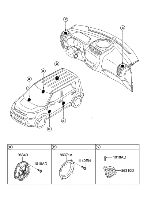 2016 Kia Soul Speaker Diagram 1