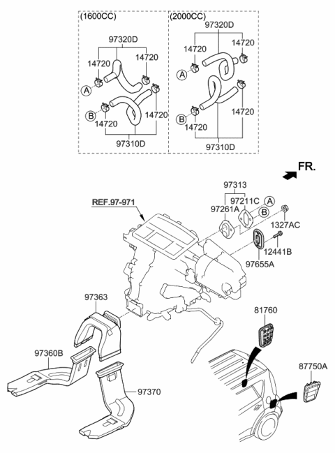 2016 Kia Soul Heater System-Duct & Hose Diagram