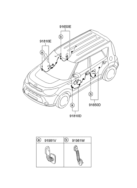 2014 Kia Soul Wiring Assembly-Front Door(Pa Diagram for 91610B2021