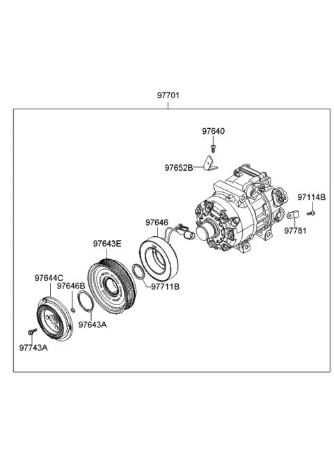 2009 Kia Rondo PULLEY Assembly-A/C Diagram for 976431D000