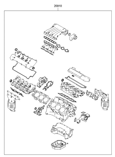 2007 Kia Rondo Gasket Kit-Engine OVEAUL Diagram for KSH7110270