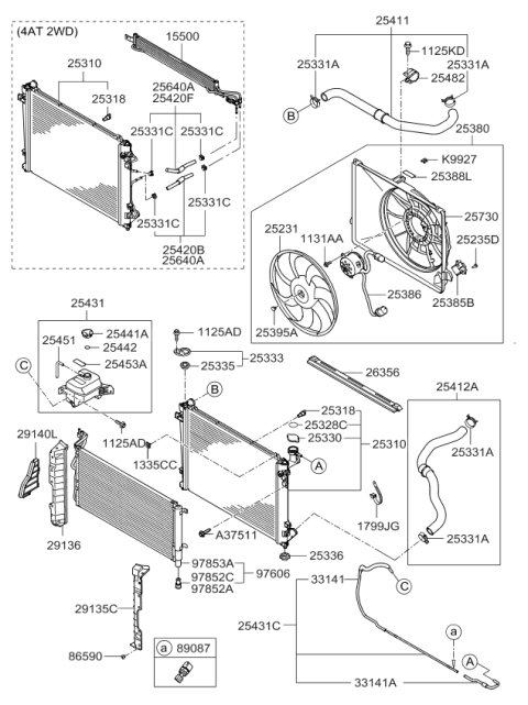 2011 Kia Rondo Guard-Air LH Diagram for 291351D100