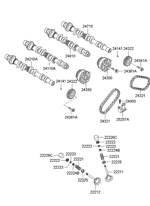 2011 Kia Rondo TAPPET Diagram for 222263E007