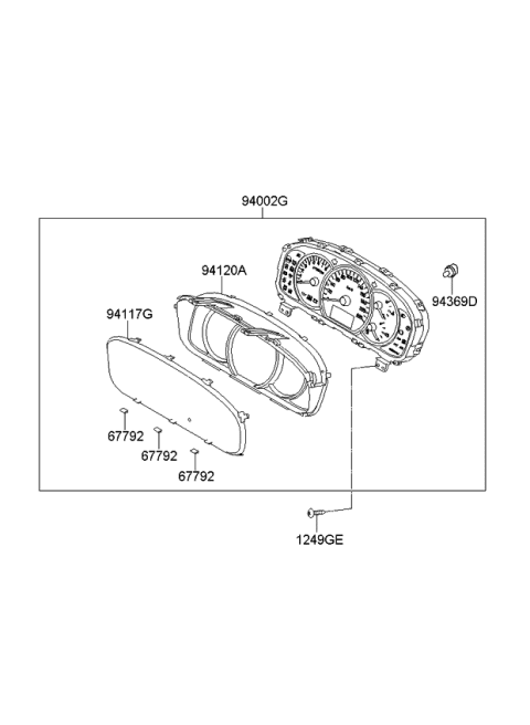 2008 Kia Rondo Cluster Assembly-Instrument Diagram for 940011D457