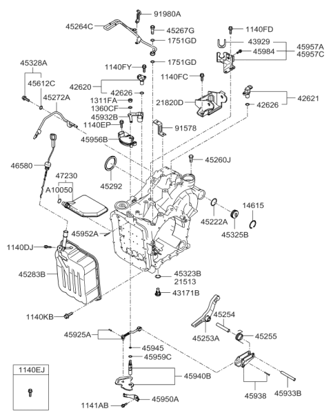 2009 Kia Rondo Auto Transmission Case Diagram 4