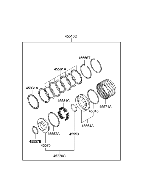 2008 Kia Rondo Disc Set-Clutch Diagram for 455613A200
