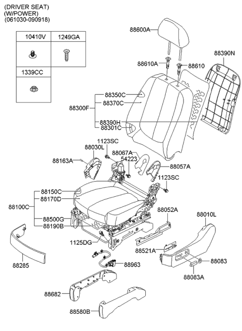 2011 Kia Rondo Cushion Assembly-Front Seat Diagram for 881011D451461