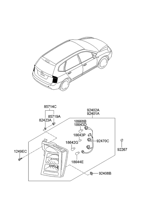 2008 Kia Rondo Rear Combination Lamp Diagram