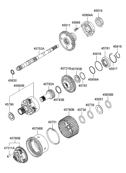 2010 Kia Rondo Transaxle Gear-Auto Diagram 2