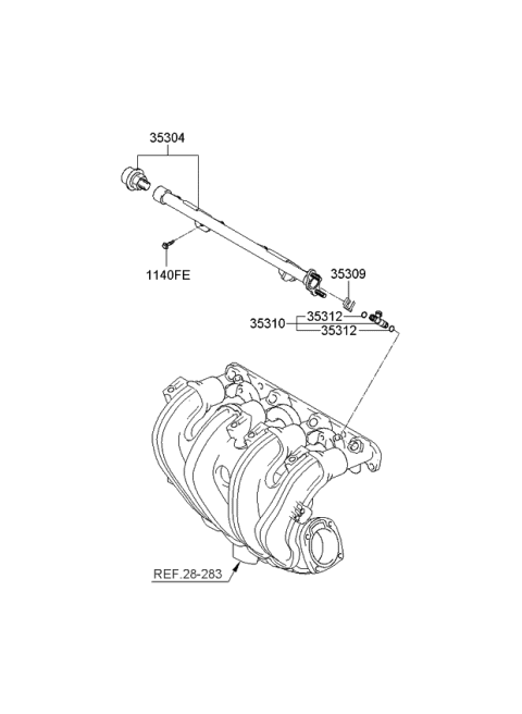 2007 Kia Rondo Pipe-Delivery Diagram for 3534025260