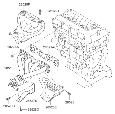 2006 Kia Rondo Protector-Heat Upper Diagram for 285252G230