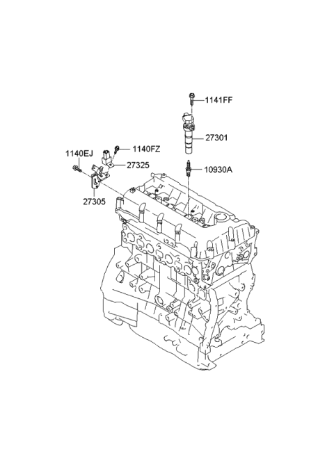 2007 Kia Rondo Ignition Coil Assembly Diagram for 273013C100