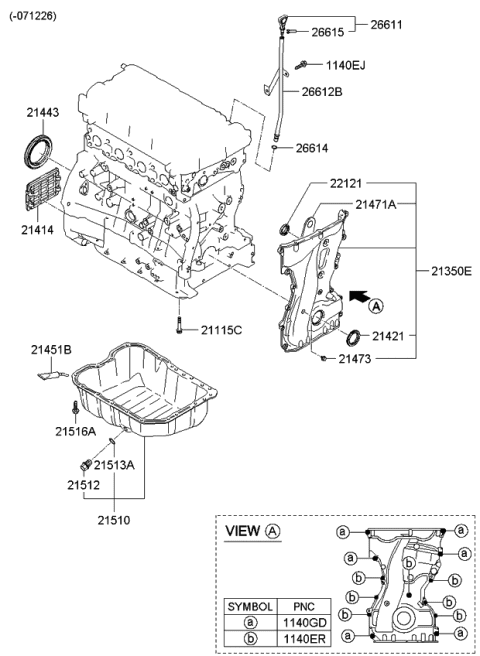 2010 Kia Rondo Belt Cover & Oil Pan Diagram 2