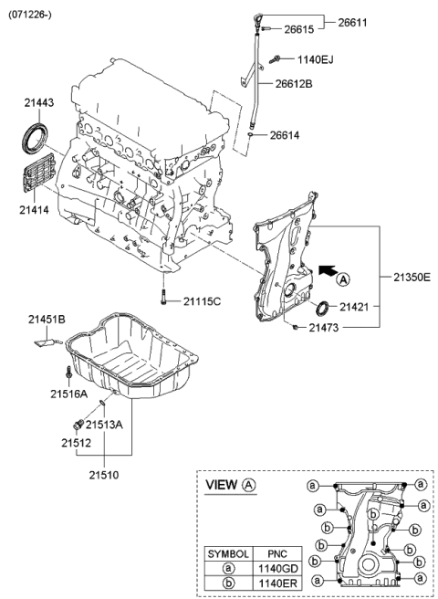 2010 Kia Rondo Belt Cover & Oil Pan Diagram 5