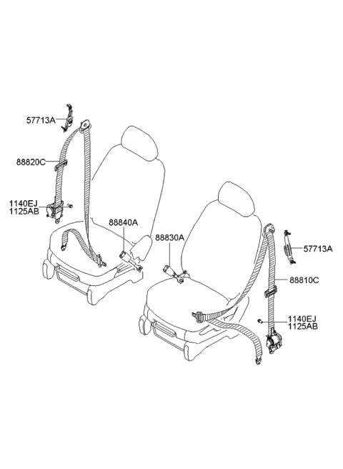 2007 Kia Rondo Belt-Front Seat Diagram