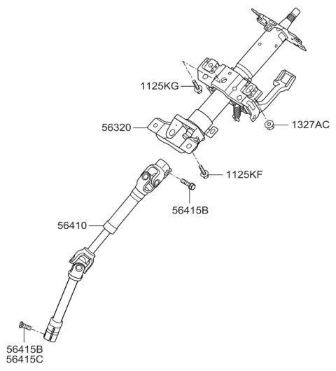 2006 Kia Rondo Steering Column & Shaft Diagram