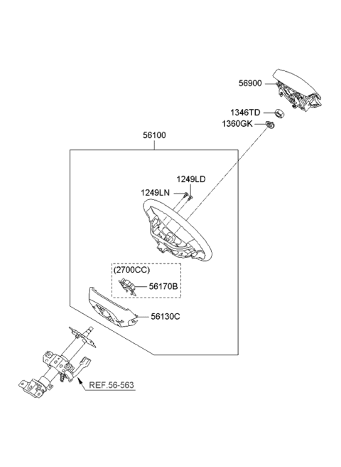 2010 Kia Rondo Steering Wheel Diagram 1