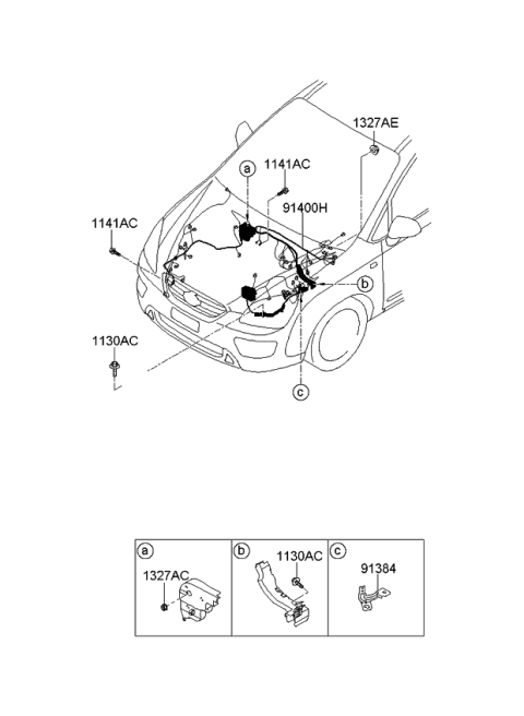 2010 Kia Rondo Wiring Assembly-Control Diagram for 914881D541