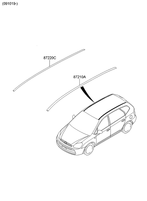 2006 Kia Rondo Spoiler-Rear & Roof Rack Diagram 2