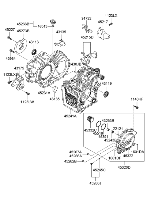 2006 Kia Rondo Auto Transmission Case Diagram 1