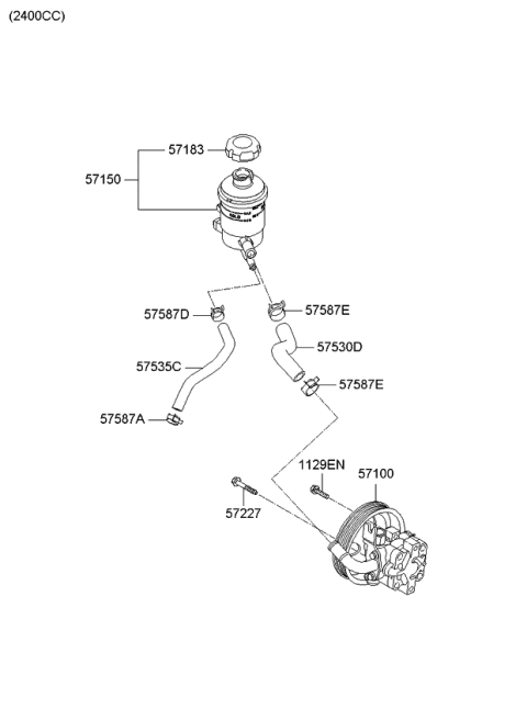 2008 Kia Rondo Hose-Suction Diagram for 575301D000