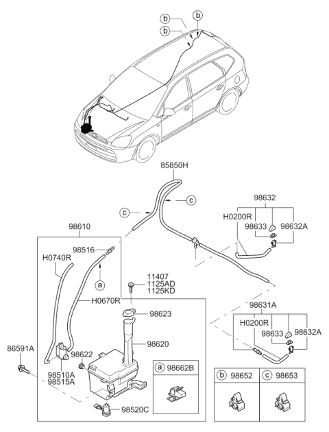 2006 Kia Rondo Windshield Washer Diagram