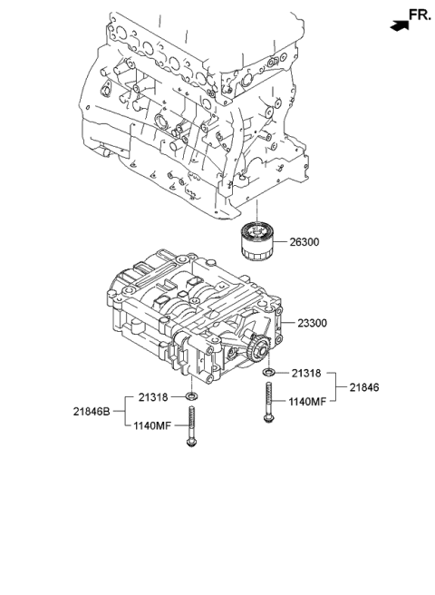 2007 Kia Rondo Front Case & Oil Filter Diagram 1