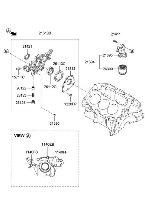 2006 Kia Rondo Rotor-Oil Pump Outer Diagram for 261133E000