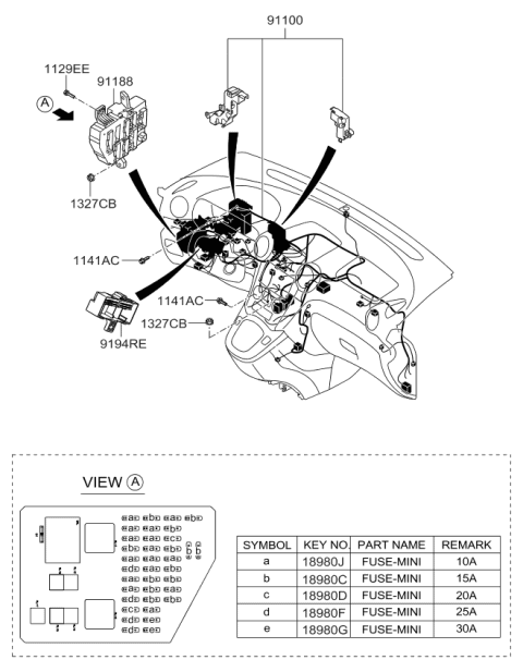 2008 Kia Rondo Wiring Assembly-Main Diagram for 911211D814