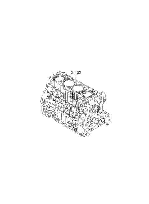2010 Kia Rondo Engine Assembly-Short Diagram for 212Y225H00D