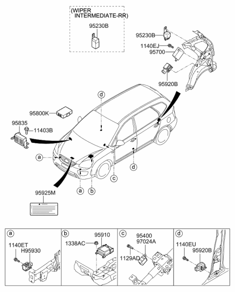 2009 Kia Rondo Relay & Module Diagram 1