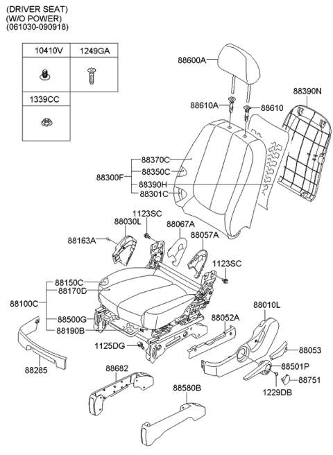 2011 Kia Rondo Seat-Front Diagram 3