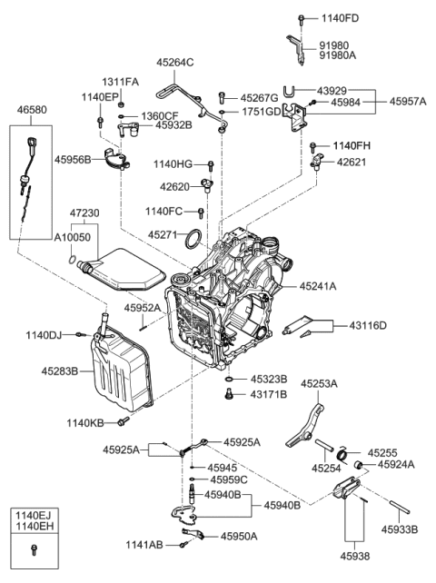 2006 Kia Rondo Bracket-Shift Cable Diagram for 4598039010