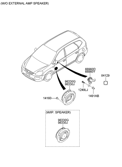 2008 Kia Rondo Front Door Speaker Assembly, Left Diagram for 963301D301