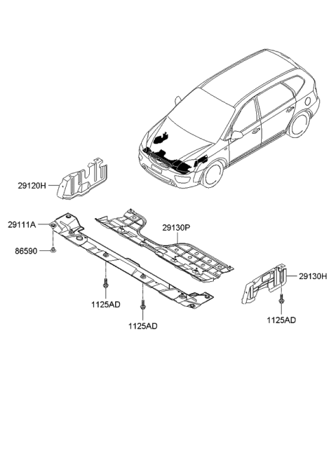 2008 Kia Rondo Under Cover Diagram