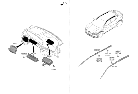 2023 Kia EV6 AIR BAG ASSY-PASSENG Diagram for 80310CV500