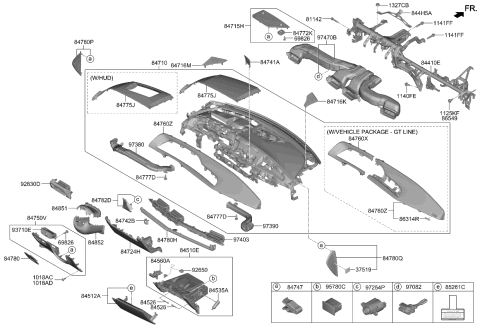 2024 Kia EV6 CRASH PAD ASSY-MAIN Diagram for 84710CV050CVC