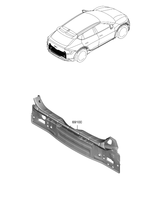 2022 Kia EV6 Back Panel & Trunk Lid Diagram