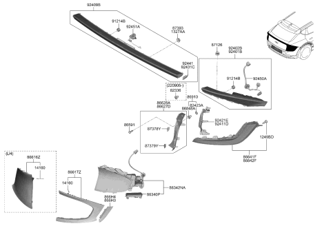 2023 Kia EV6 Fastener-Tail Gate Glass Diagram for 871262E000