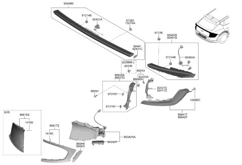 2023 Kia EV6 GARNISH-RR BUMPER SI Diagram for 866G4CV000KLM