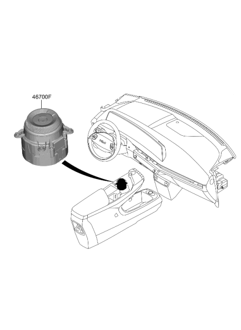 2022 Kia EV6 Shift Lever Control Diagram