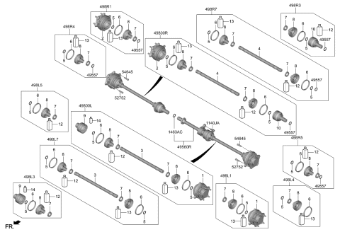 2024 Kia EV6 BOOT KIT-DIFF SIDE,L Diagram for 498L5CV100