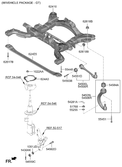 2023 Kia EV6 CROSSMEMBER ASSY-FRO Diagram for 62400CVAB0